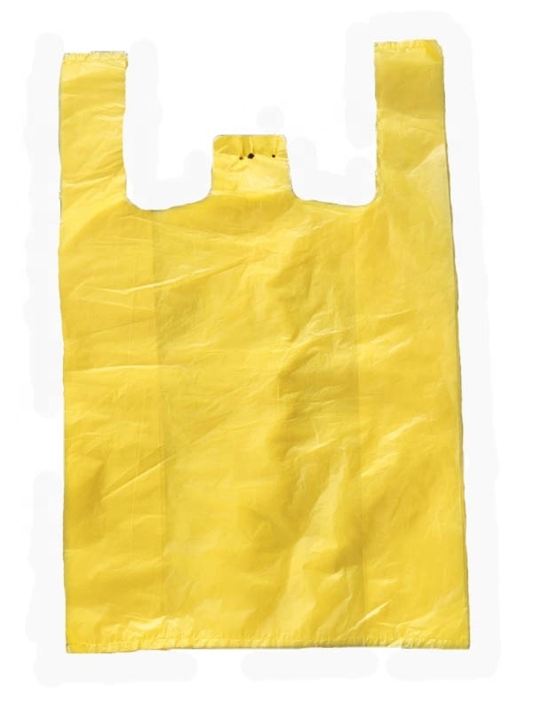 Carrier bag (HDPE) extra-strong white plastic shopping T-shirt vest carrier bags