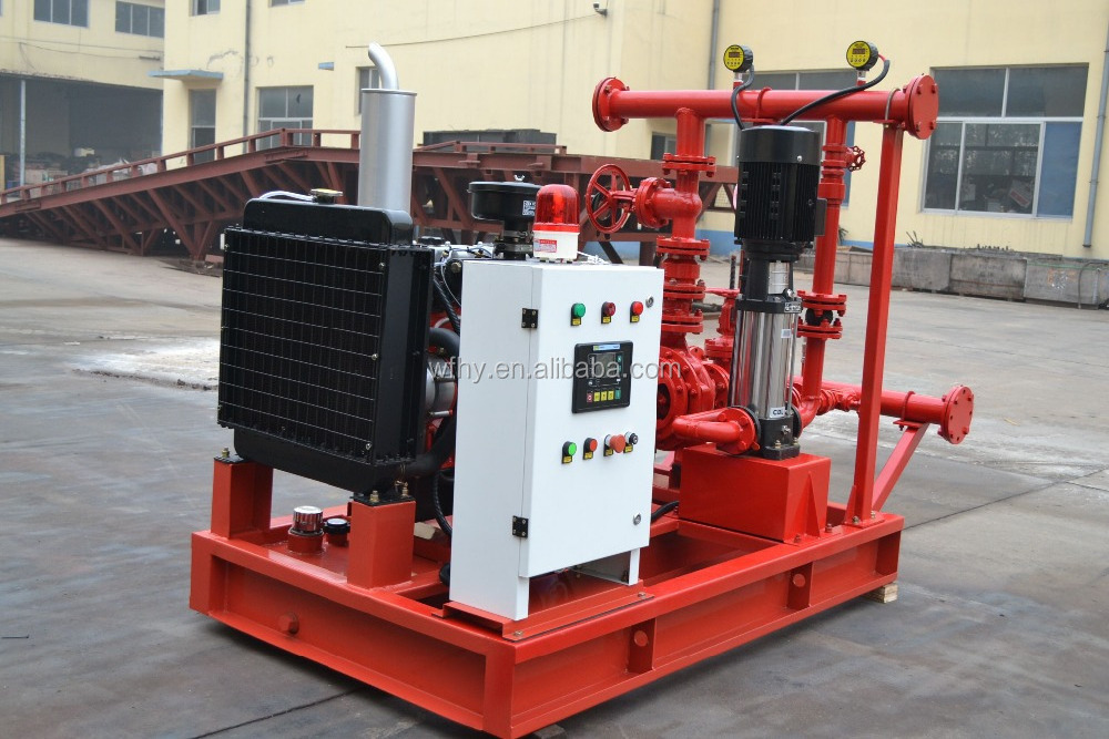 Fire fighting water pump powered by diesel engine