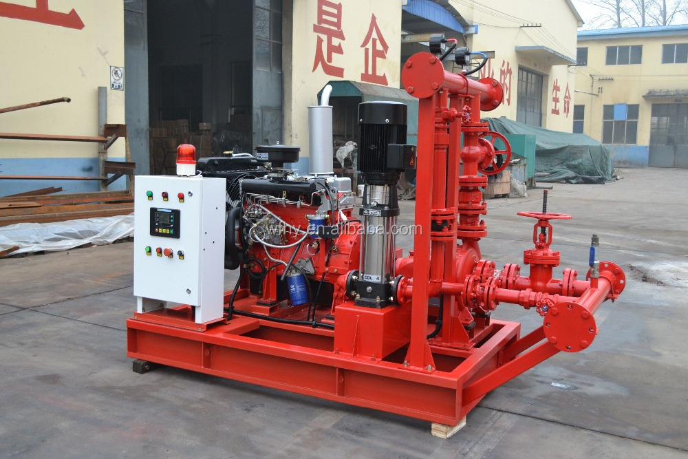 Fire fighting water pump powered by diesel engine