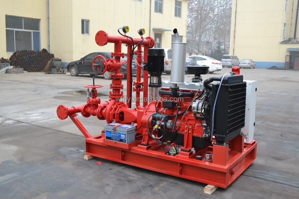 Fire fighting water pump powered by diesel engine