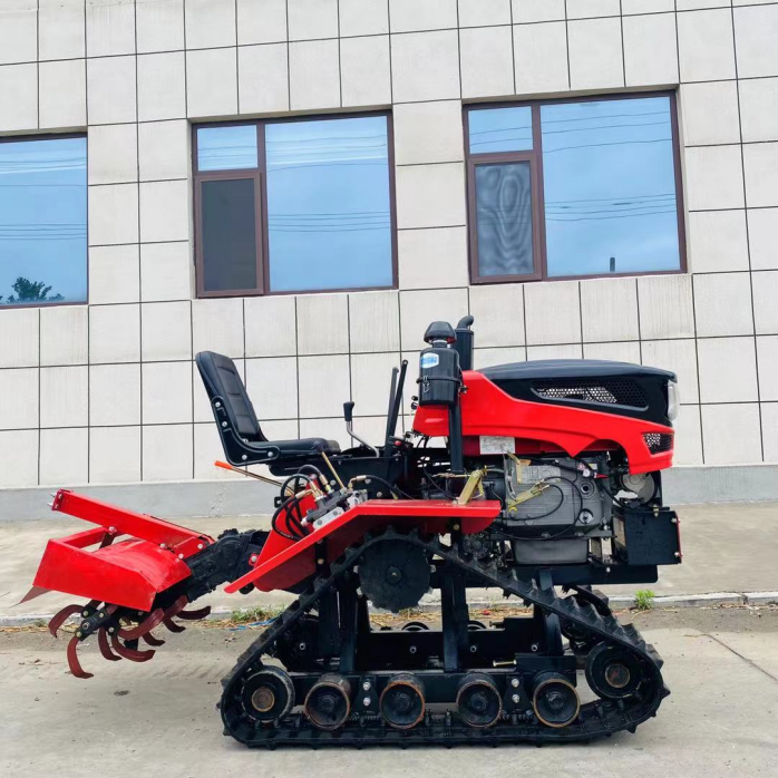 Small 35 Horsepower Agricultural Crawler Tractor with Trencher And Rotary Tiller