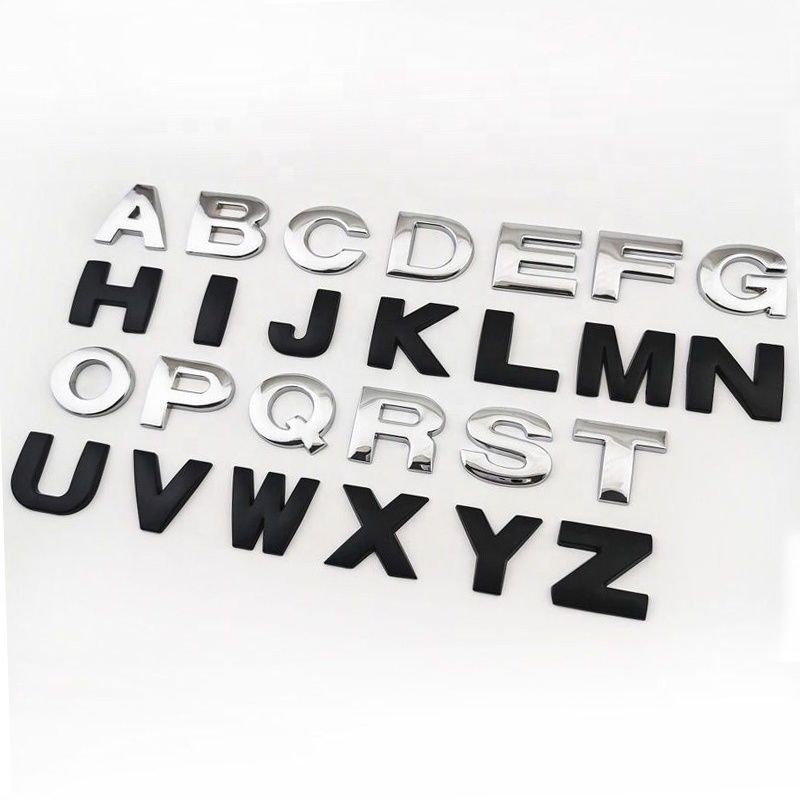 Car Emblem Letters Sticker DIY 3D Chrome Number Symbol Badge Decal