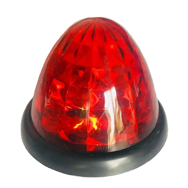 conicalness 24V LED Side Marker Indicator Lights Front Rear Tail Clearance Lamp with Chrome Bezel for Trailer Truck