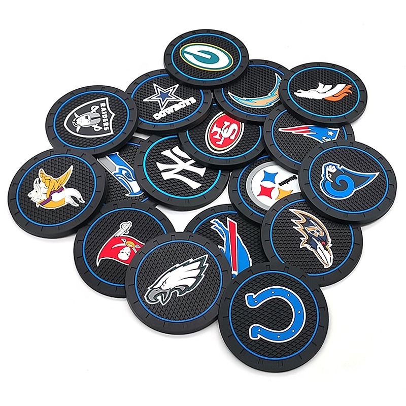 Custom logo Car Coasters Slot Non-Slip Pad Water Cup Holder Mat Accessories For All Cars