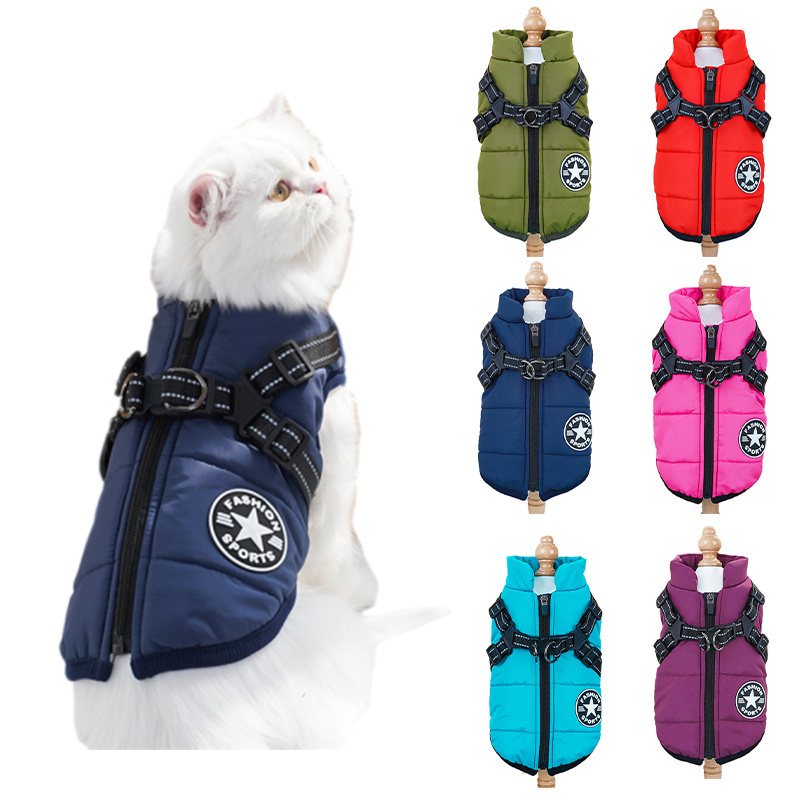 Joymay Customized Pet Apparel clothing With zipper wholesale Dogs Jackets waterproof cotton Pets Vest for dogs and cats