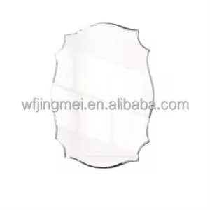 Scalloped Beveled Edge Polished Frameless Wall Mirror for Bathroom, Living Room, Vanity, Bedroom, Sliver Mirror