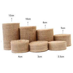 wholesale natural wired jute burlap ribbon rolls jute bag ribbons beautiful gift wrap jute ribbon