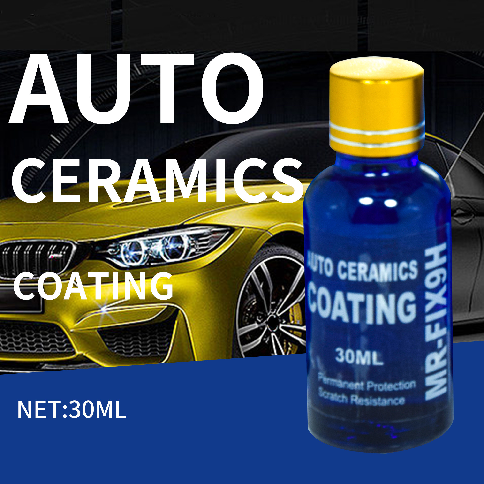 Customization Graphene Ceramic Coating 30ml 10H Graphene Coating for Car Detailing Professionals Patented UV Glow Technology