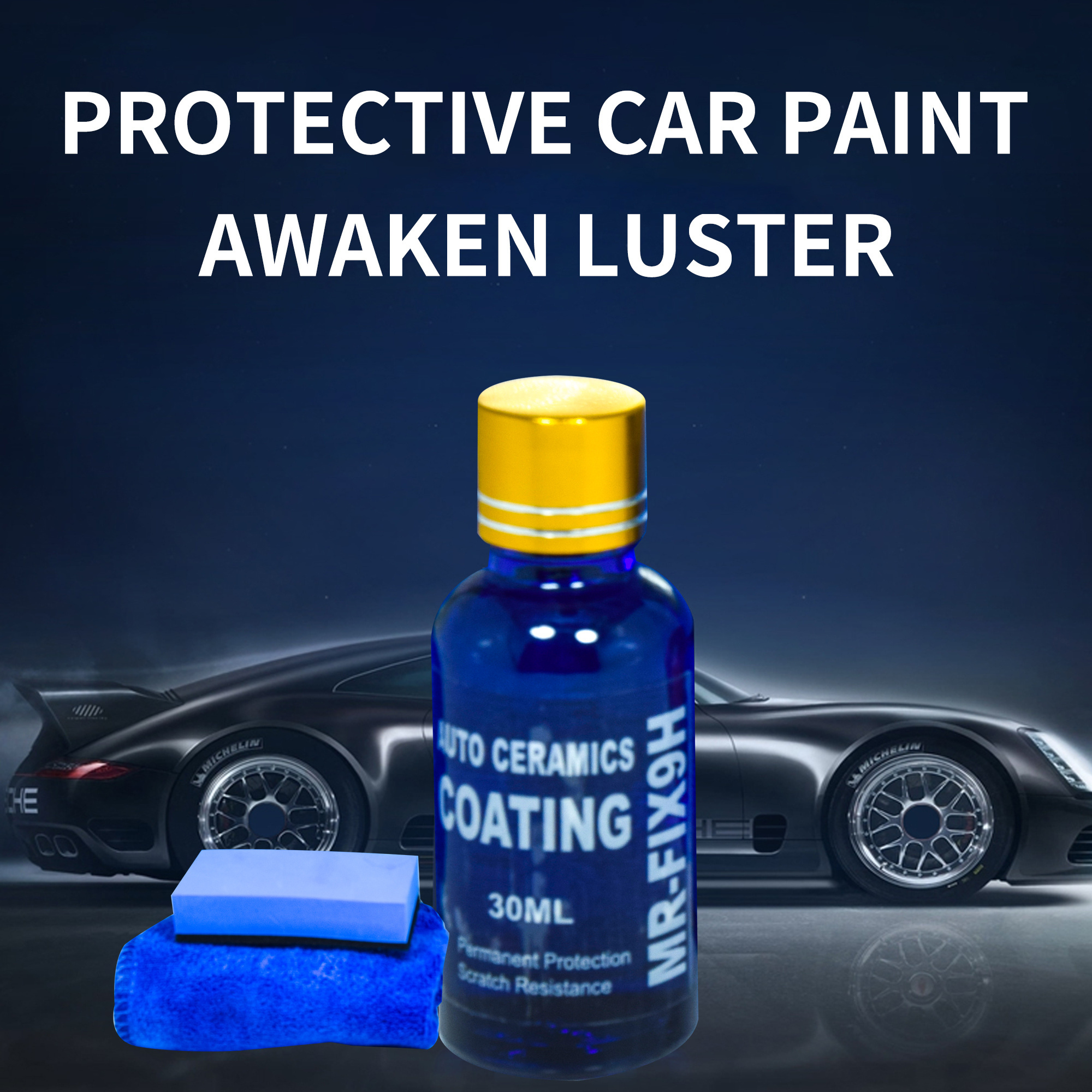 Customization Graphene Ceramic Coating 30ml 10H Graphene Coating for Car Detailing Professionals Patented UV Glow Technology