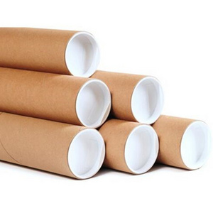 cardboard shipping tube/mailing/poster packaging tube round box brown paper kraft tube metal lid/plastic lid