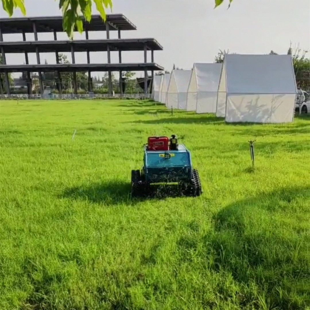 Remote Control Robot Lawn Mower Used Grass Cutting Machine with Crawler Brush Cutter and Reliable Engine Gearbox for Home Use