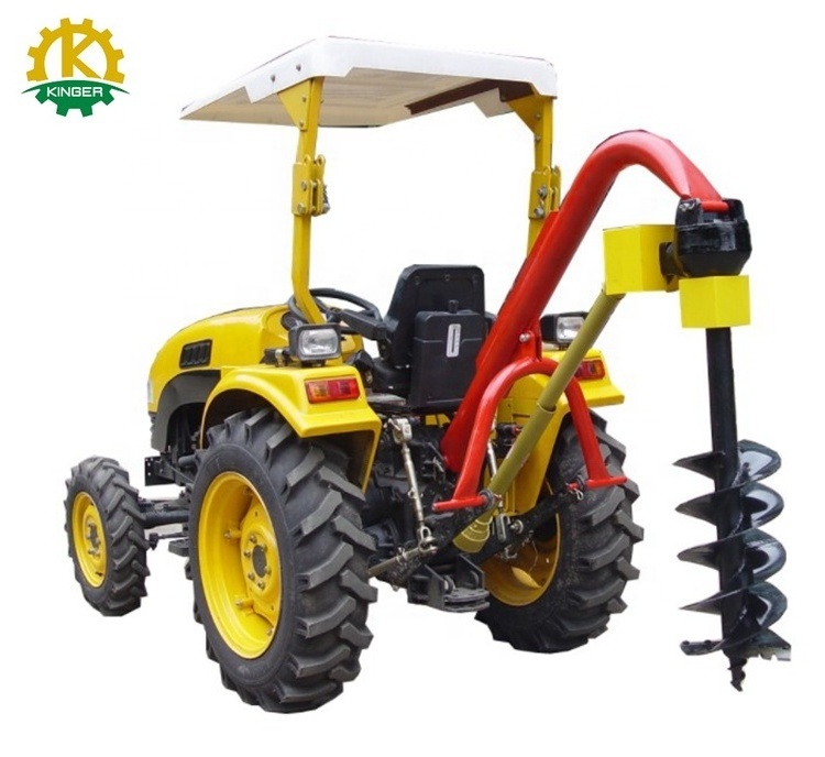 Farm tractor mounted hole digger tree planting drilling machine