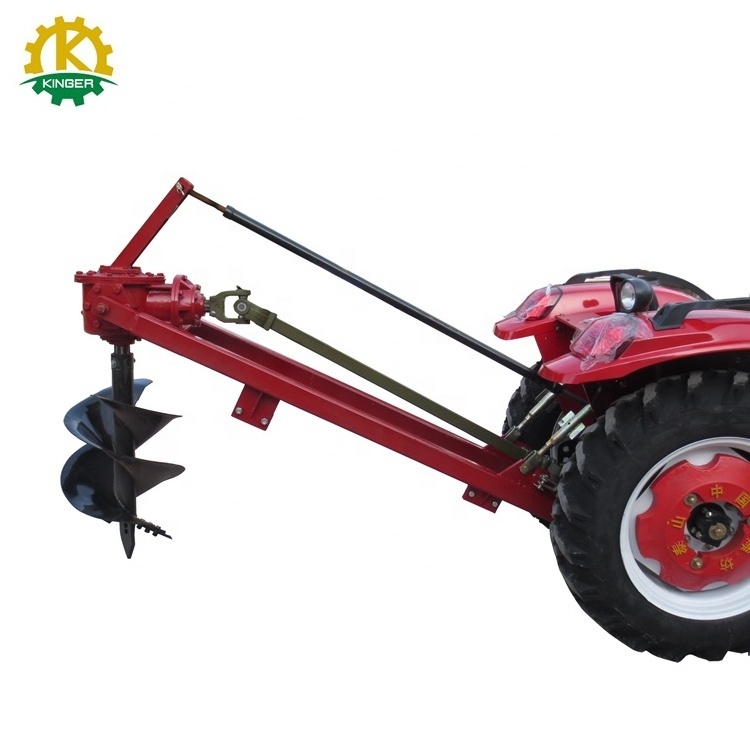 Farm tractor mounted hole digger tree planting drilling machine