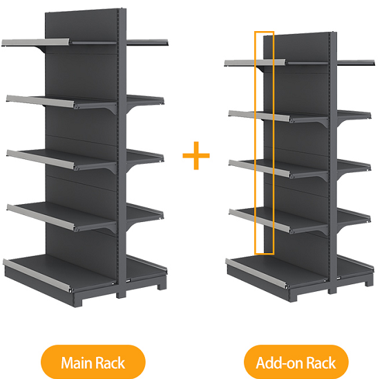 Top Sale Add-on Racks Customized Display Shelves Great Price Gondola Shelving