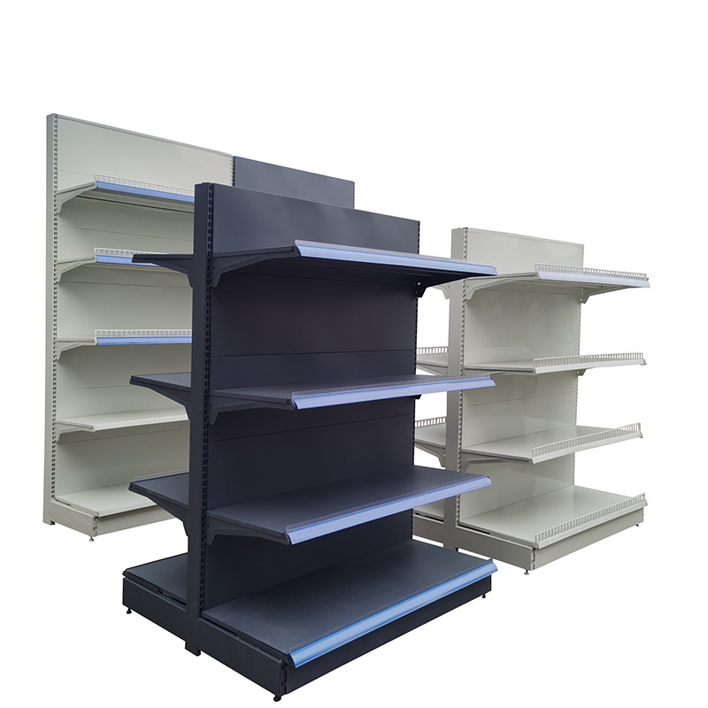 Wholesale Double-Sided Shops Supermarket Shelves Display Design Gondola Retail Grocery Convenience Store Shelving