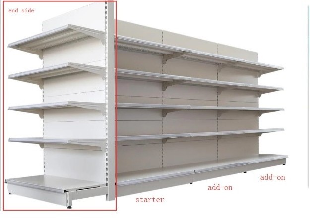 Top Sale Add-on Racks Customized Display Shelves Great Price Gondola Shelving