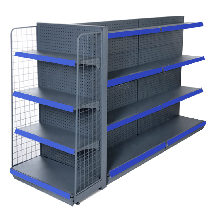 Wholesale Double-Sided Shops Supermarket Shelves Display Design Gondola Retail Grocery Convenience Store Shelving