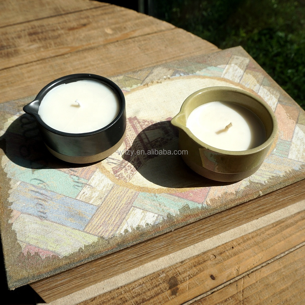 Handmade  Massage Oil Candles  Sexy Body Massage Spa Candle With Ceramic Jar