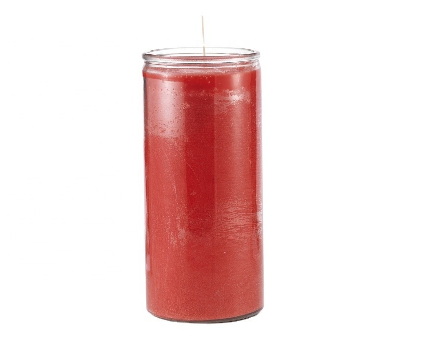 Red Candle-prayer Religion Candle 14 Day Plain Luxury Valentine's Day Cylinder Paraffin Wax Jar Birthdays Flameless DGV/OEM/ODM