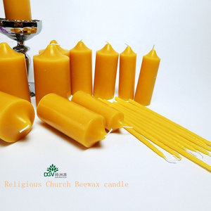 Organic Beeswax Cylinder Pillar Candles Handmade Beeswax Candles