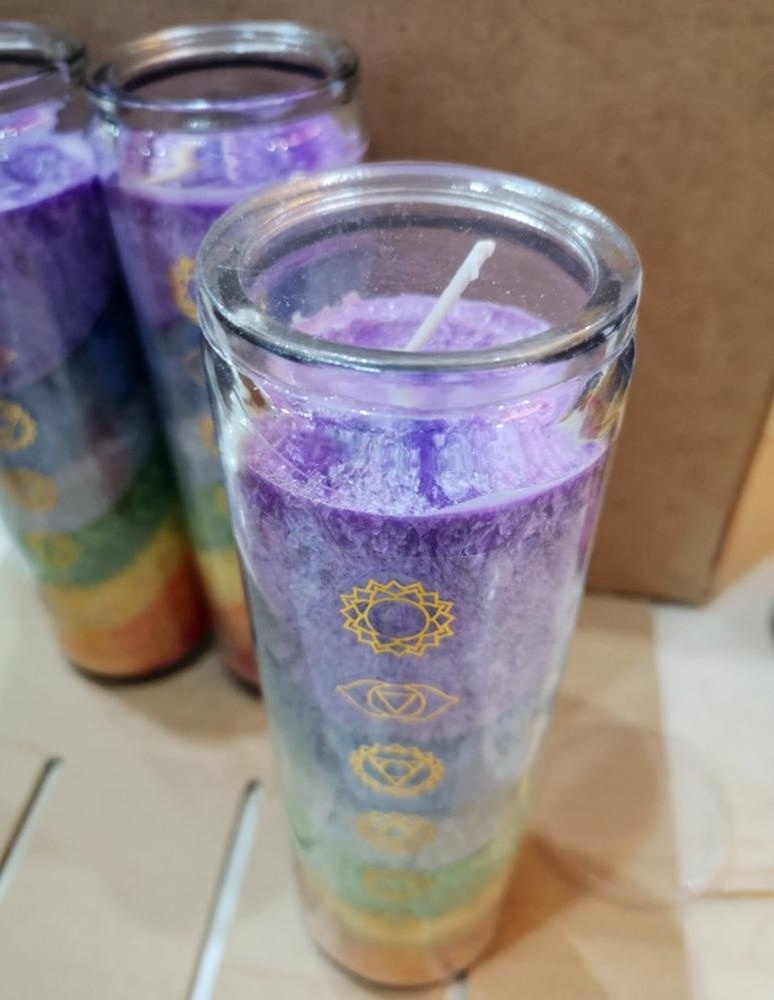 Spell Candle Chakra Candles Glass Jar Paraffin Wax Votive Candle Flameless DGV/OEM/ODM CN;SHN