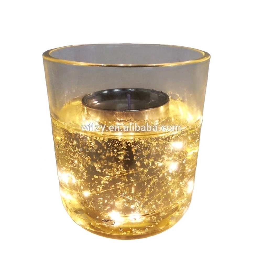 Brand  New Starry LED Candle Gel Candle with Glass Holder Home Decor Candle