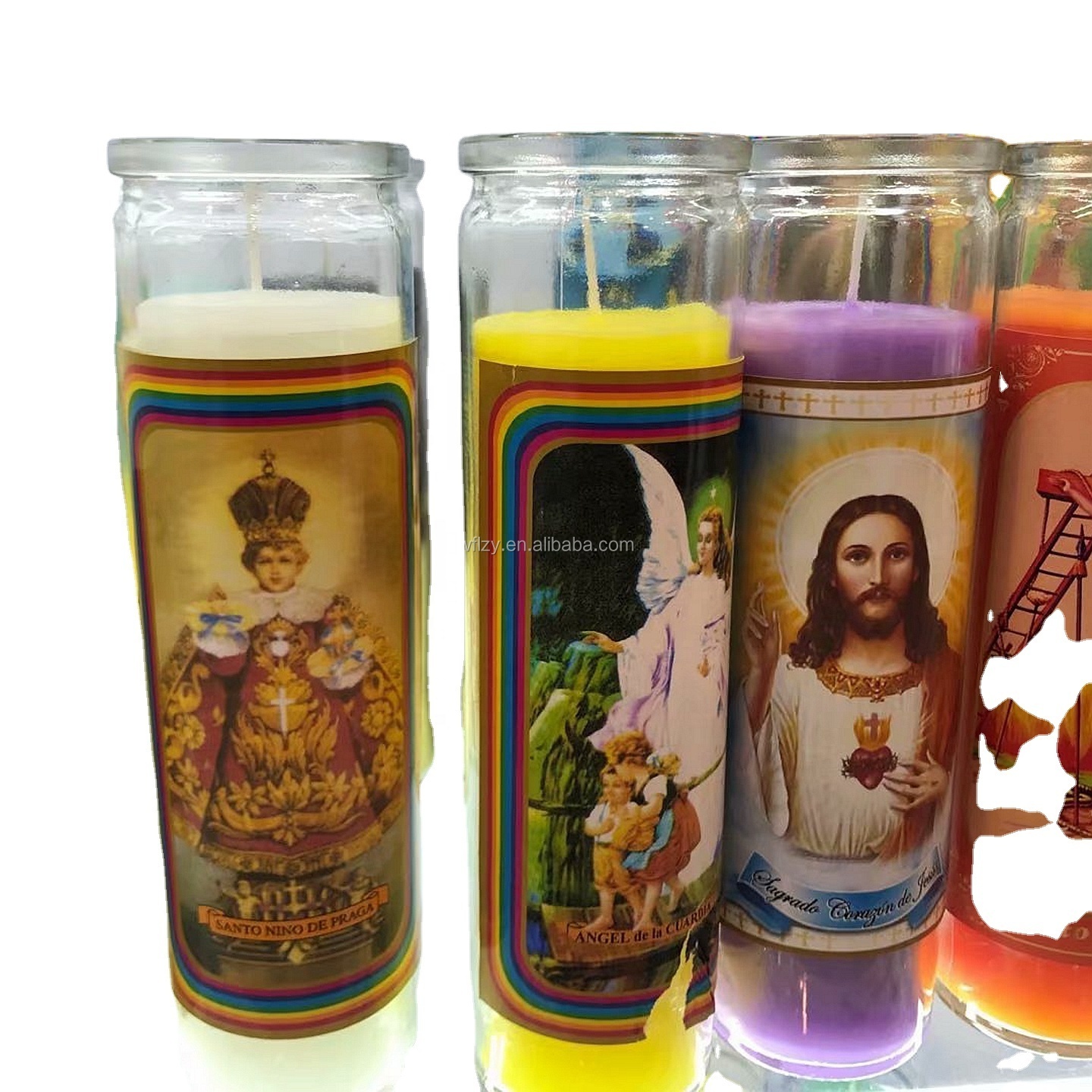 Transparent Cylinder Glass  Cup/7 days 8 Inches Glass Jar Religious Candle Church Candles Wholesale/Church Votive Candle  Stands