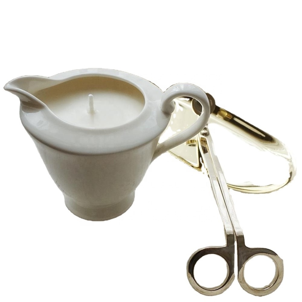 Luxury high quality candle jars massage ceramic candle containers with spout