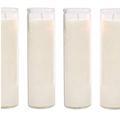 7 days Somkeles Prayer Candles Classic white  Glass  Candles/Glass Religious Candles/Chakra Candle