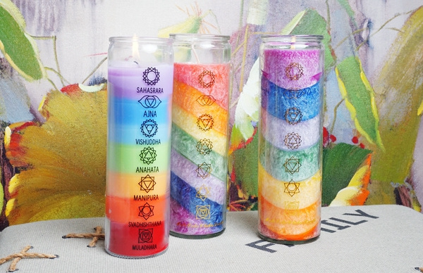 Chakra & Luck Premium Seven Chakras Layered Candle | 7 Chakras from Crown to Root