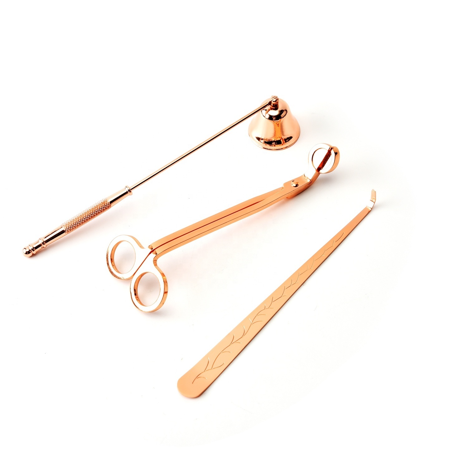 Candle Wick Trimmer Candle Snuffer & Candle Accessory Set-rose Gold Stainless Steel Household Scissors Fabric /sewing Shears OEM