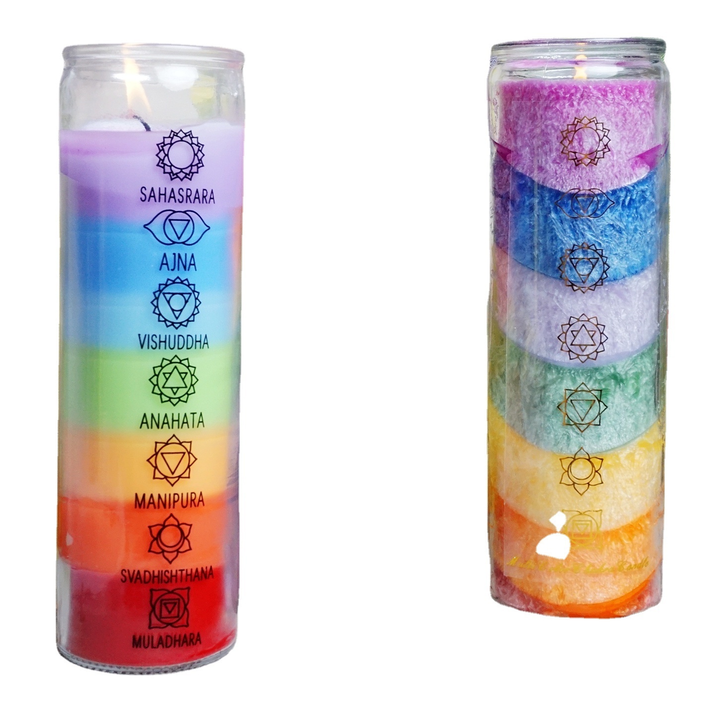 Chakra & Luck Premium Seven Chakras Layered Candle | 7 Chakras from Crown to Root