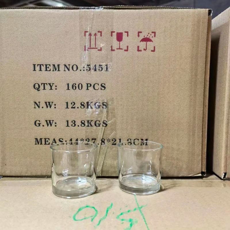 5451 Clear  glass candle jars high quality  Glass Candle holder for Industrial using