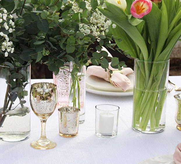 Clear Glass Votive Candle Holders Bulk  Clear Tealight Candle Holder Bulk - Ideal for Wedding Centerpieces & Home Decor