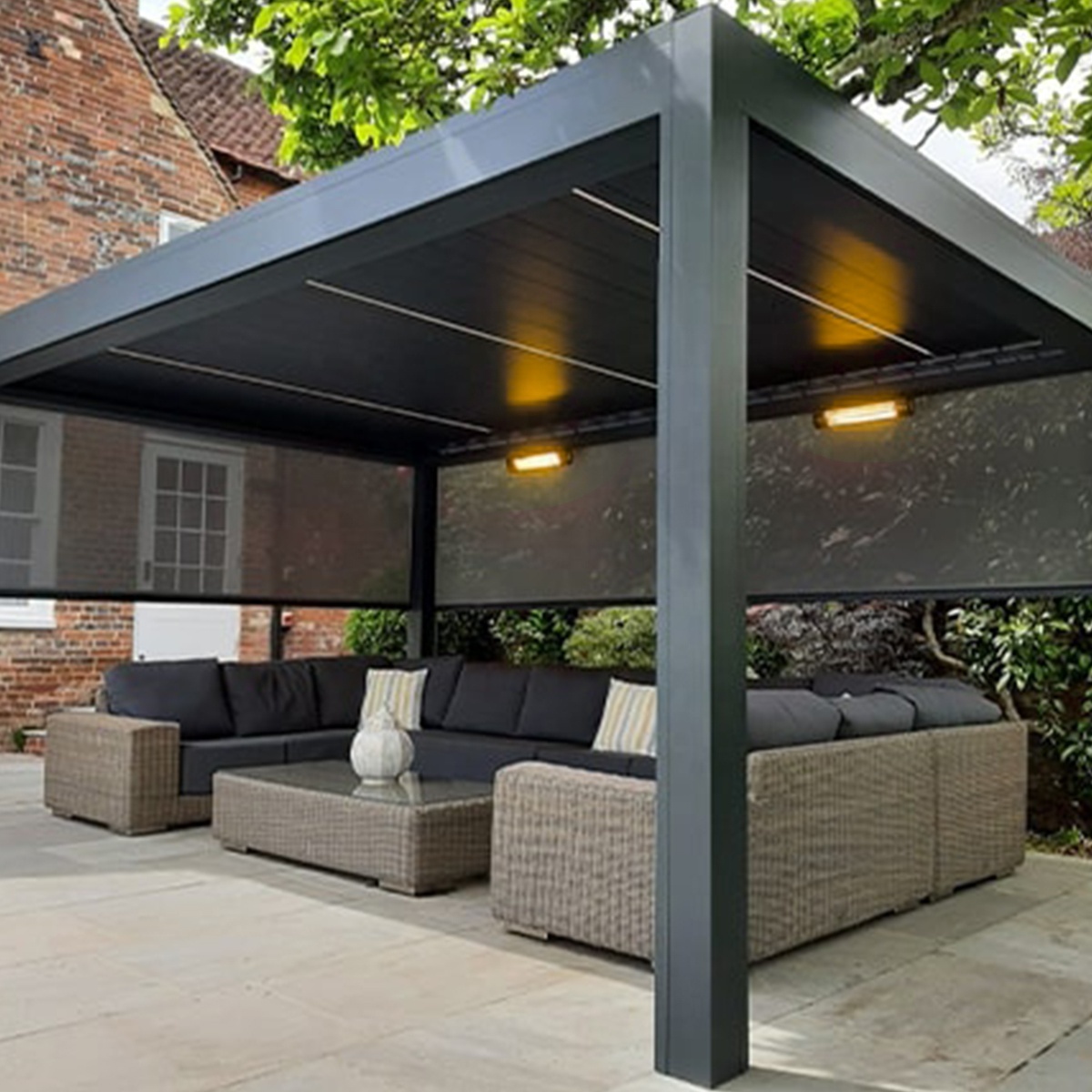 Supplier Garden Roof Yard Factory Terrace Electric Adjustable Metal Gazebo Bioclimatic Louvered Aluminum Pergola