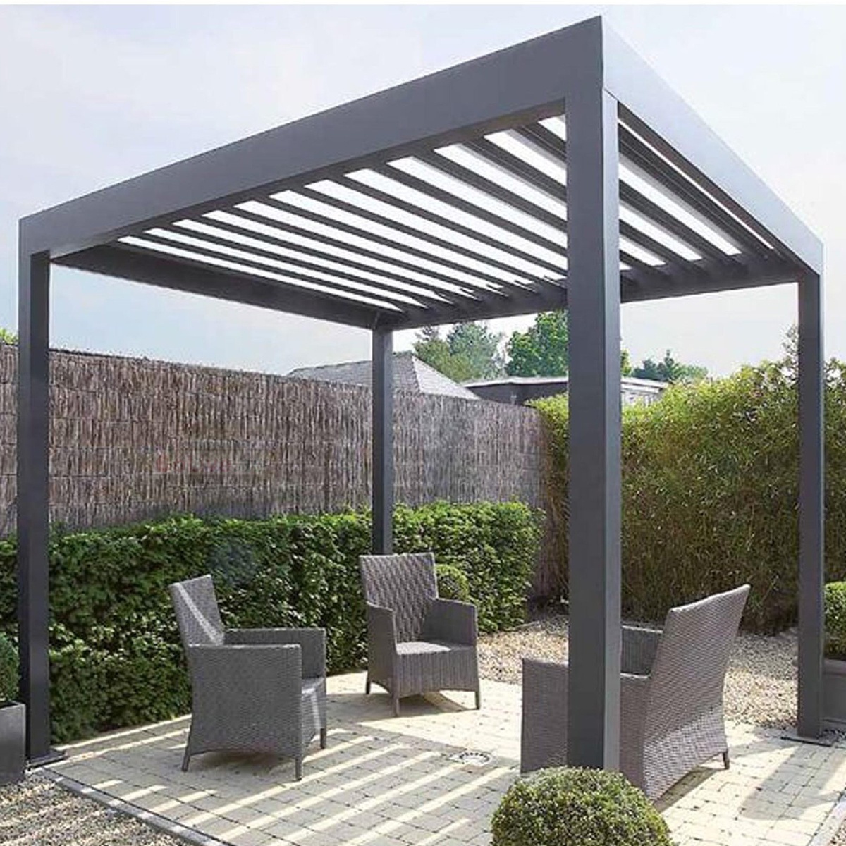 Supplier Louver Sun Yard Patio Factory Canopy Electric Metal Gazebo Bioclimatic Louvered Aluminum Pergola Made In China