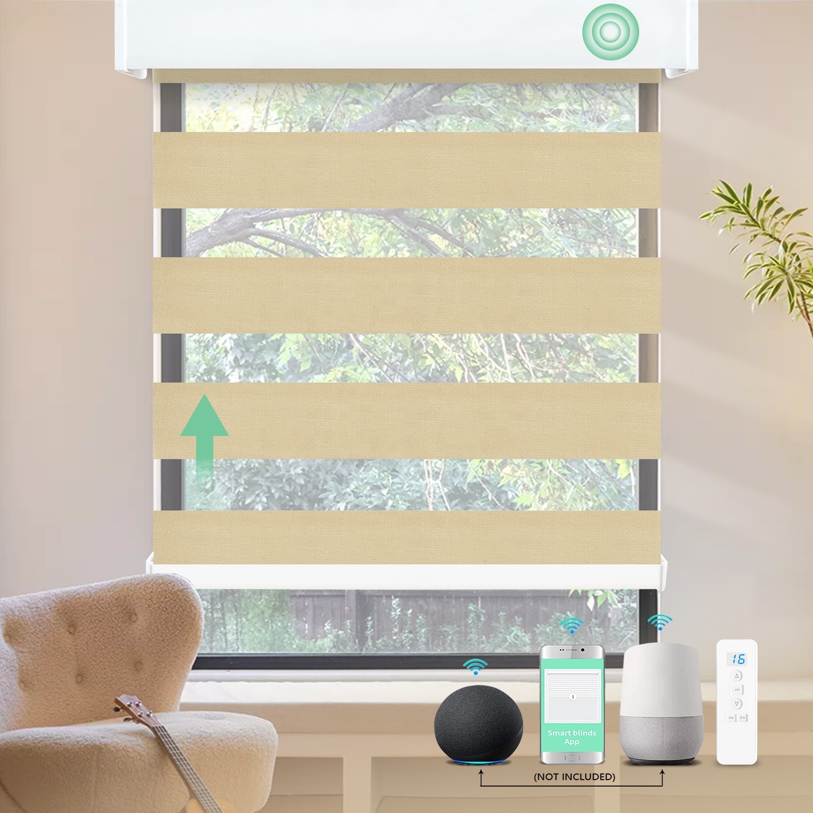 Wholesale Sunshade Technology Tuya Smart Blackout Screens Double Layered Automatic Motorized Zebra Blinds With Remote Control