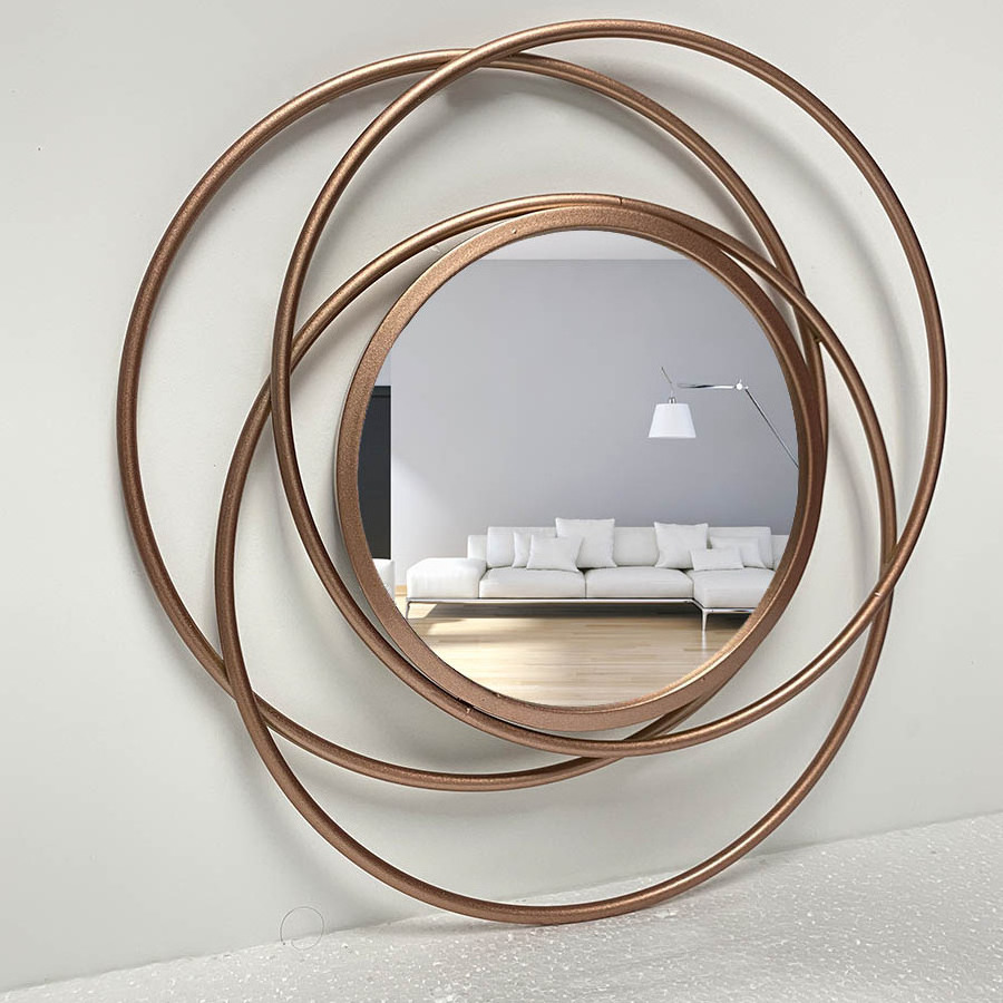 wholesale luxury bedroom decor large metal framed irregular shape unbreakable miroir art hanging wall mirror spiegel