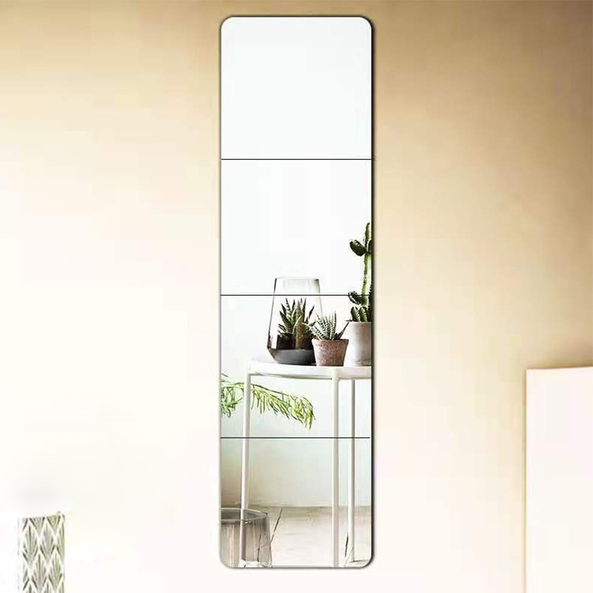 Custom Wholesale Acrylic Self Adhesive Non Glass Wall Sticker Unbreakable Living Room Bedroom Decor Reflective Mirror Miroir