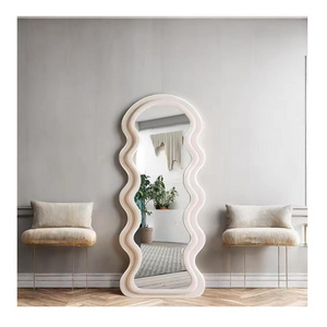 custom modern style luxury beige arch irregular big full length spiegel body large miroir long wavy hime home decor wall mirrors