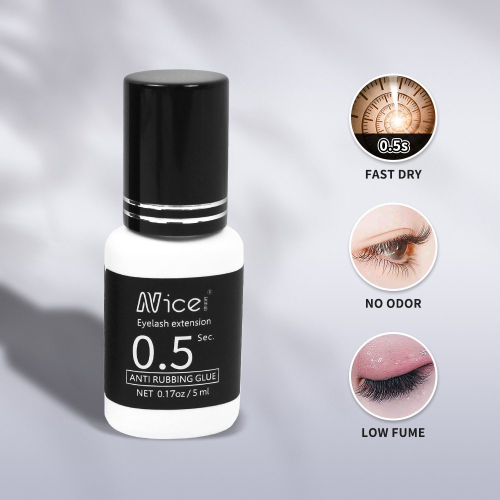 Private Label OEM Long Lasting 0.5 Sec Fast Dry Safe Hypoallergenic 5ML Waterproof Eyelash Adhesive Eyelash Extensions Glue