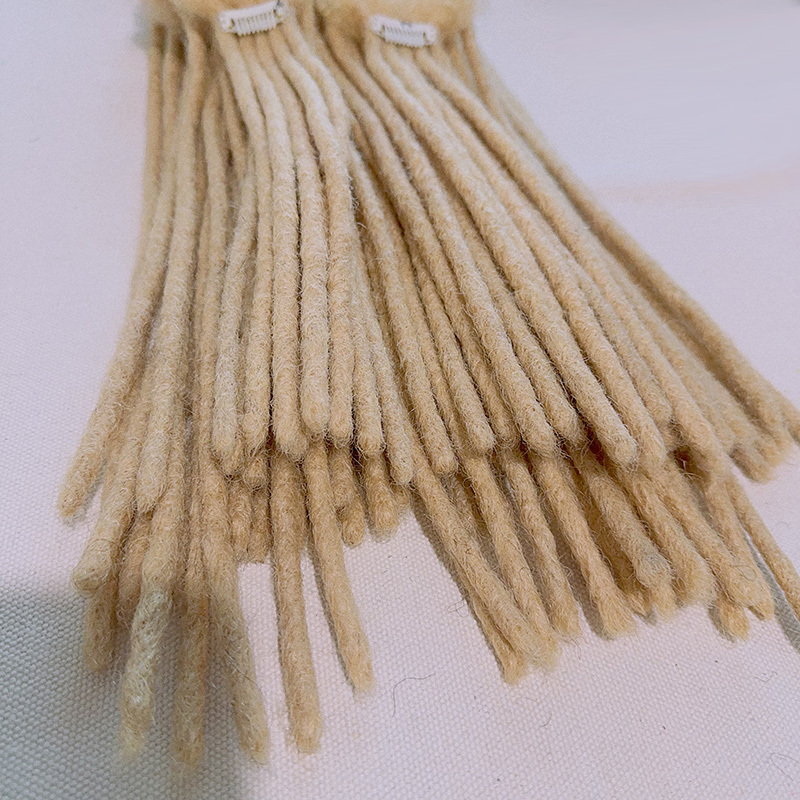 0.6cm 0.8cm Clips in Hair Dreadlocks Extensions 100% Human Hair 613 Blonde Color Natural Crochet Braiding Afro Dreads Bulk Locks