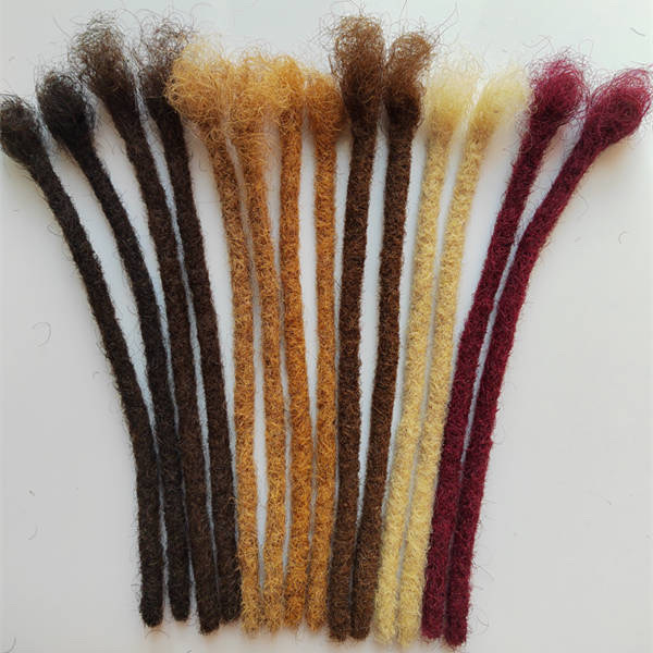 Wholesale Soft 100% Real Human Hair 6inch-30inch 0.6cm Width Afro Kinky Handmade Colorful Dreadlock Crochet Bulk Dreadlocks