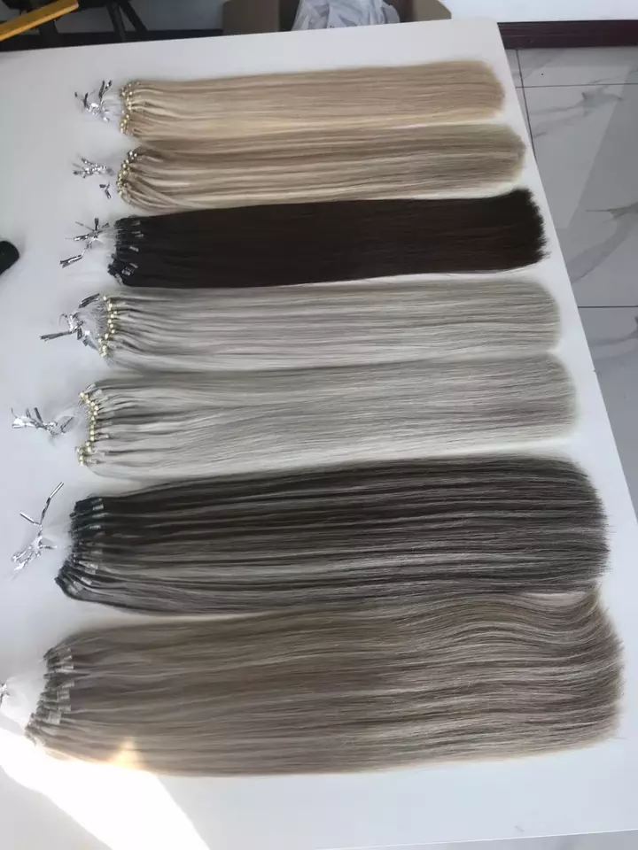 Mirco links Beads hair Vendors 100% Remy Brazilian Human Hair black Color straight style thick Micro Ring Loop Hair Extensions