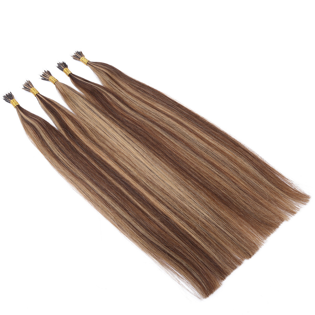 virgin Invisible Micro Link Beads Nano Ring Hair Extensions Double Drawn Russian Human Hair highlight straight Nano Ring Tips