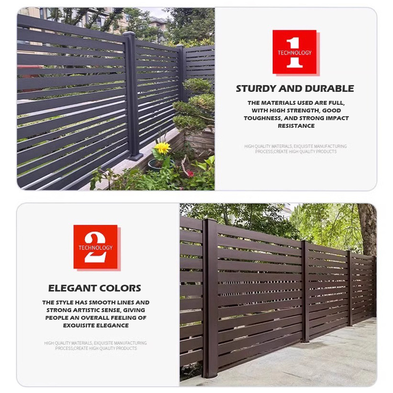 Modern Privacy protective Aluminum shutter fence Customized Aluminum Fencing Trellis Slat Powder Coated Eco-Friendly Fence