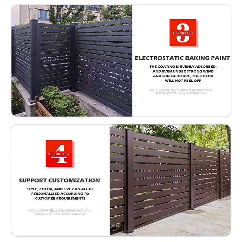 Modern Privacy protective Aluminum shutter fence Customized Aluminum Fencing Trellis Slat Powder Coated Eco-Friendly Fence