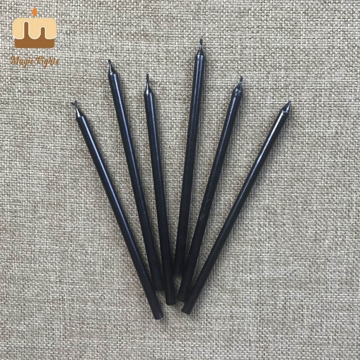 Fancy Long Thin Black Birthday Cake Candles Wholesale