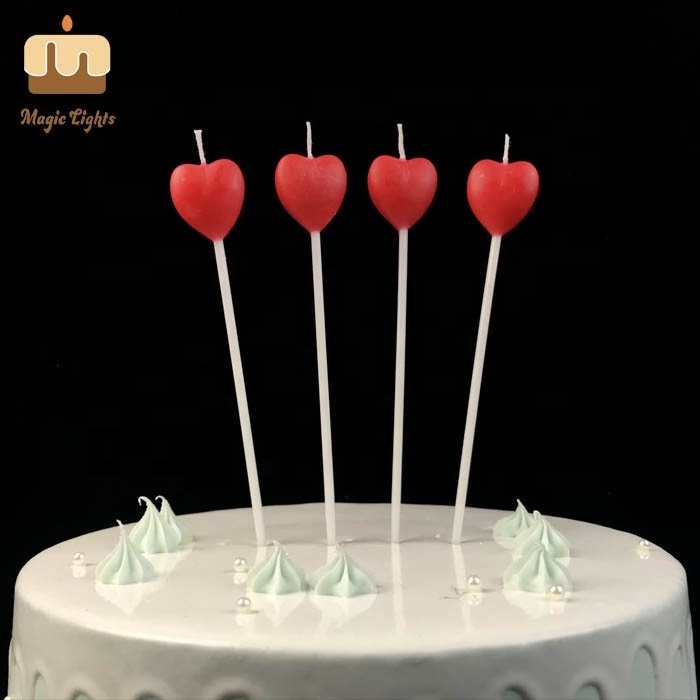 Red Heart Shaped Gift  Candle For Cake