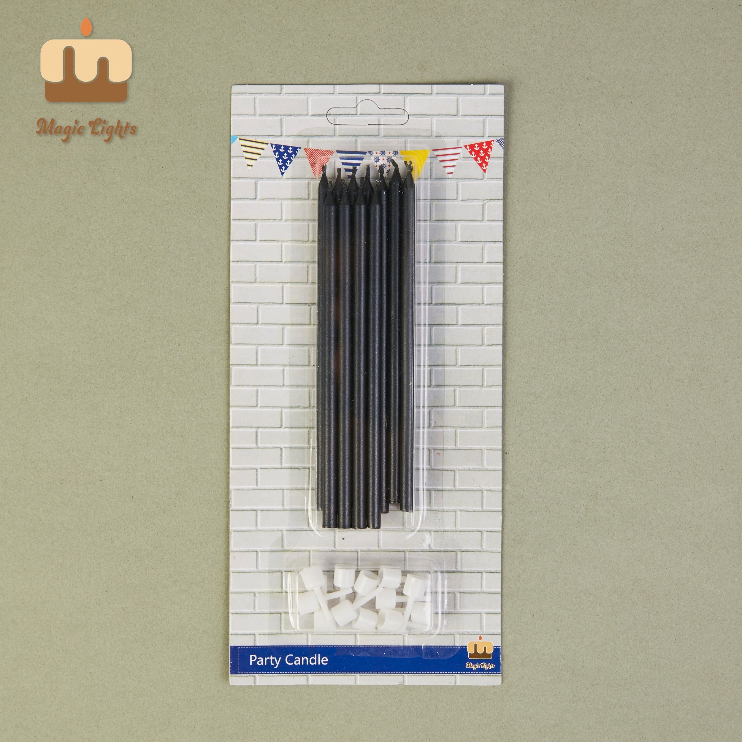 Fancy Long Thin Black Birthday Cake Candles Wholesale